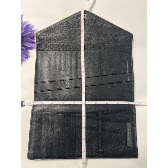 Liz Claiborne Black Leather Envelope Clutch Wallet - Picture 7 of 10